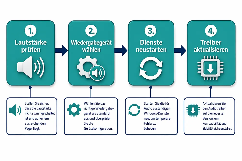 Windows 11 Audio-Diagnose Workflow Schritt für Schritt