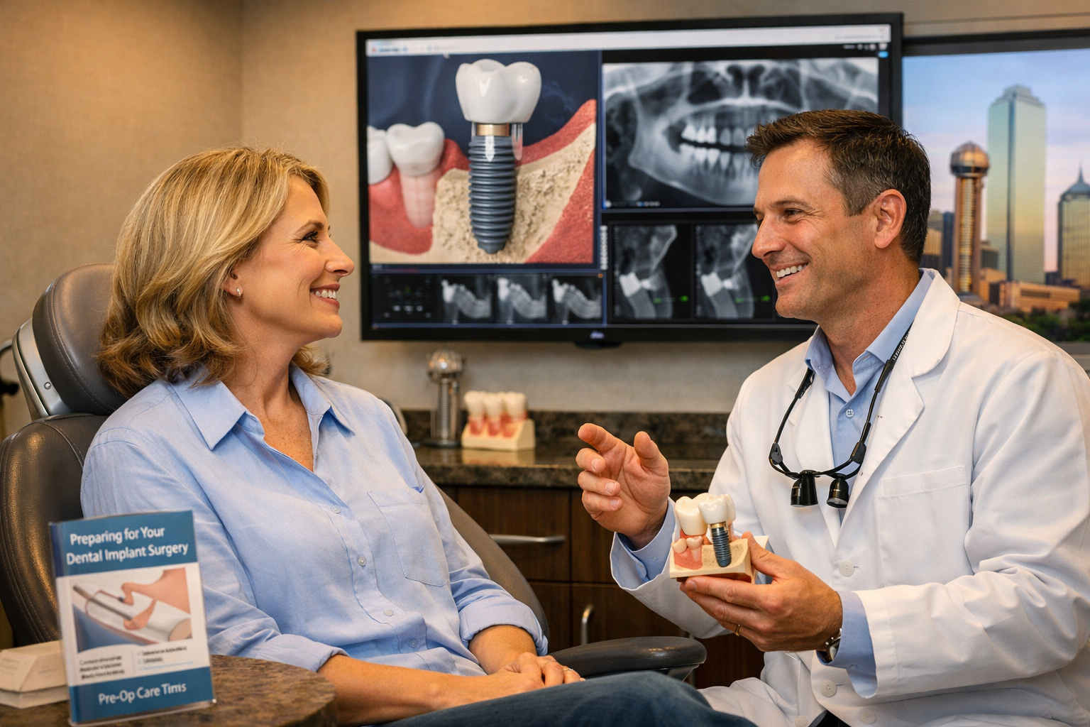Patient and dentist in consultation