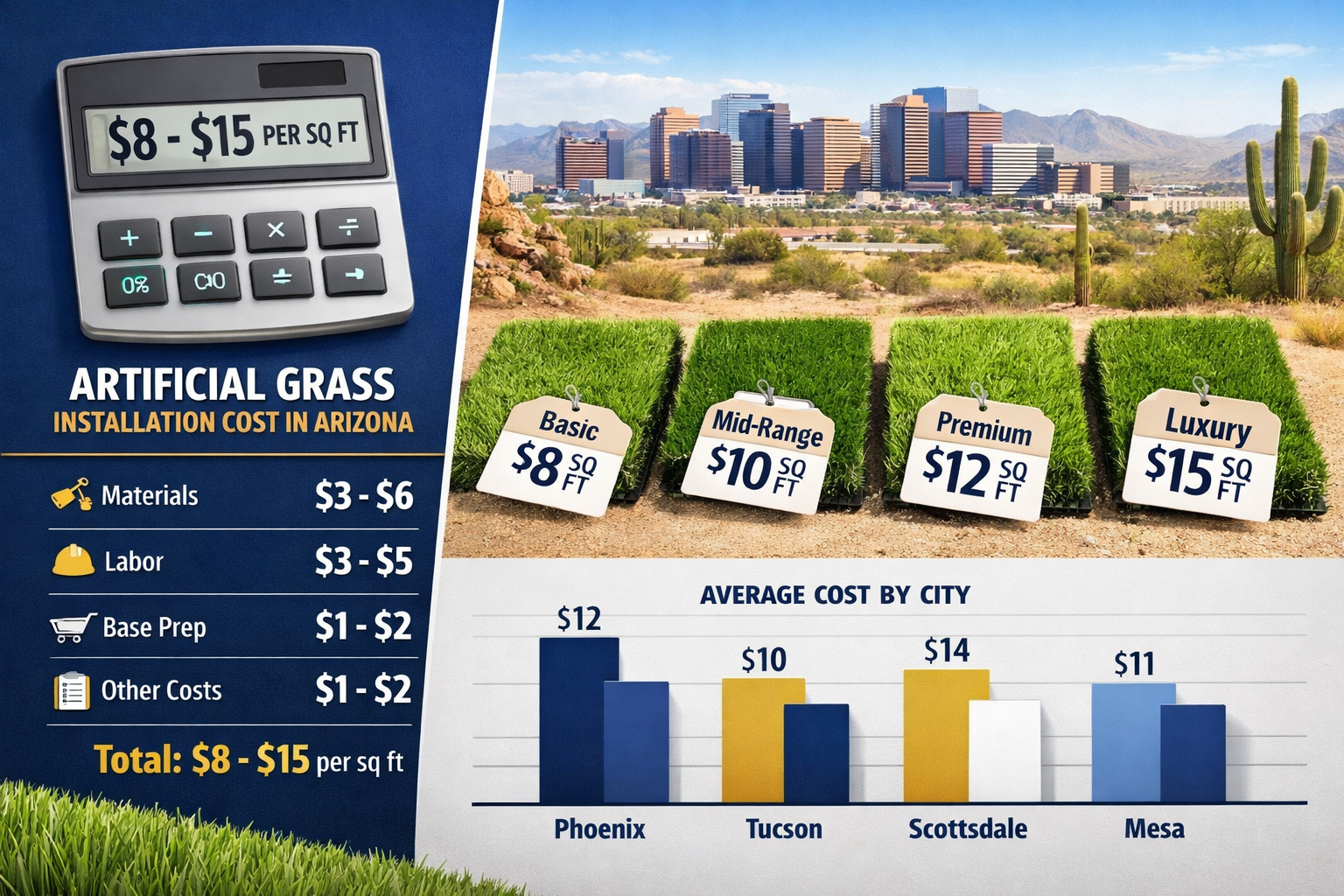 Factors That Impact Your Artificial Grass Arizona Cost