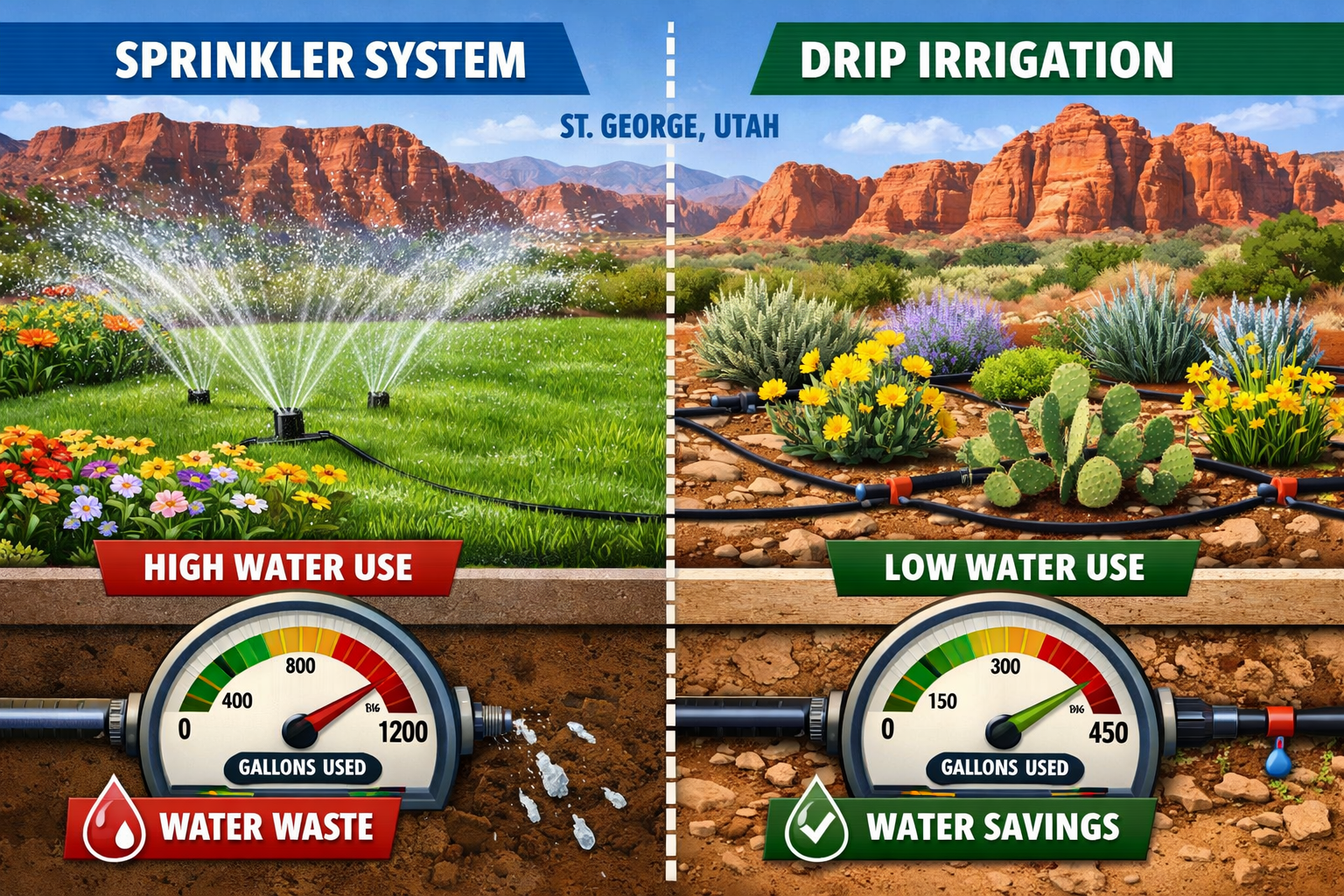 Drip vs Sprinkler Systems for Utah Landscapes