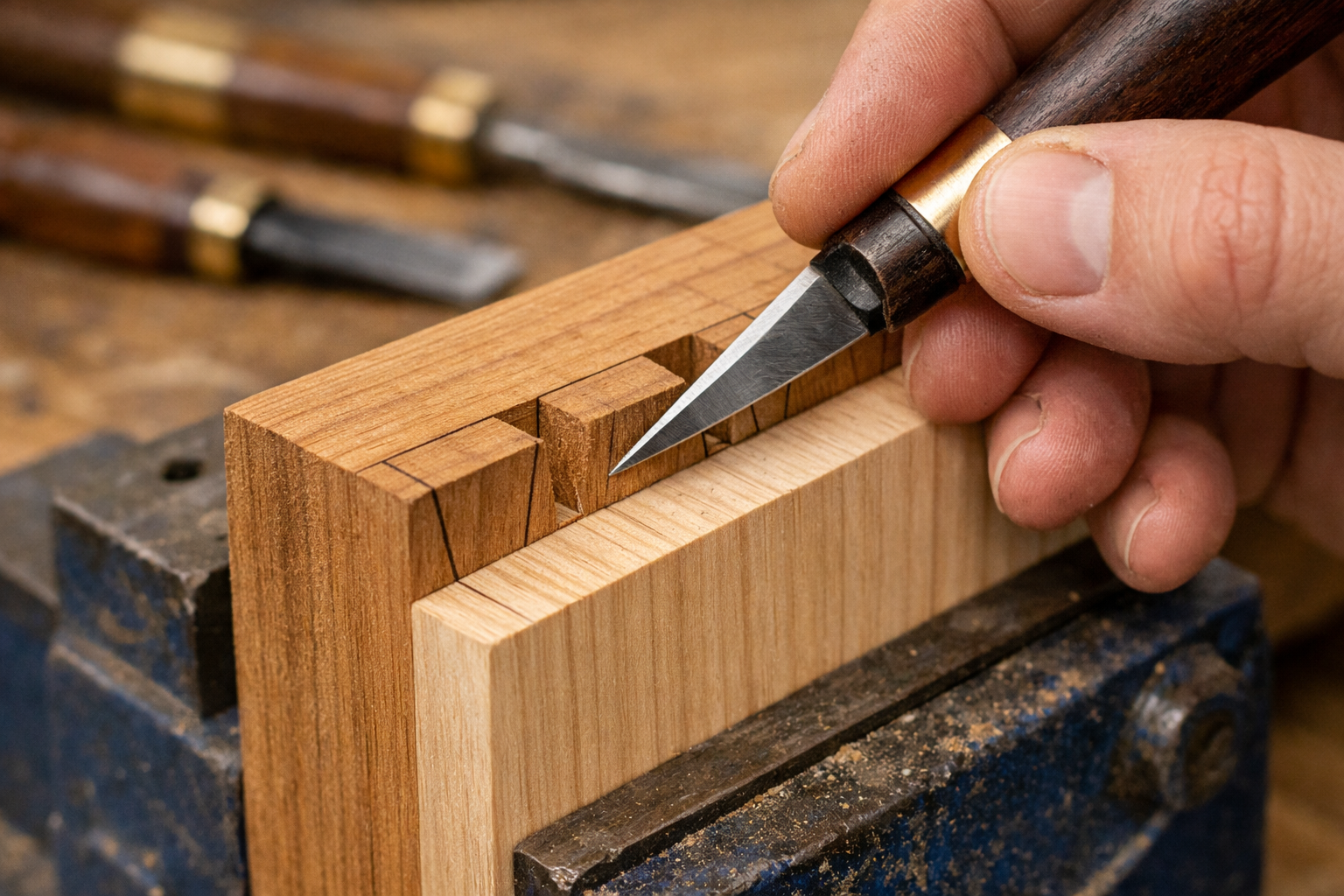 Step-by-Step Guide to Cutting Through Dovetails