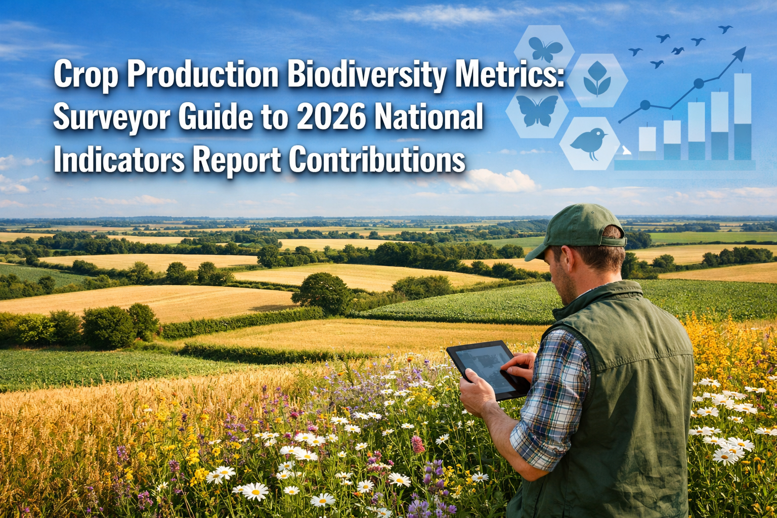 Professional () hero image featuring 'Crop Production Biodiversity Metrics: Surveyor Guide to 2026 National Indicators