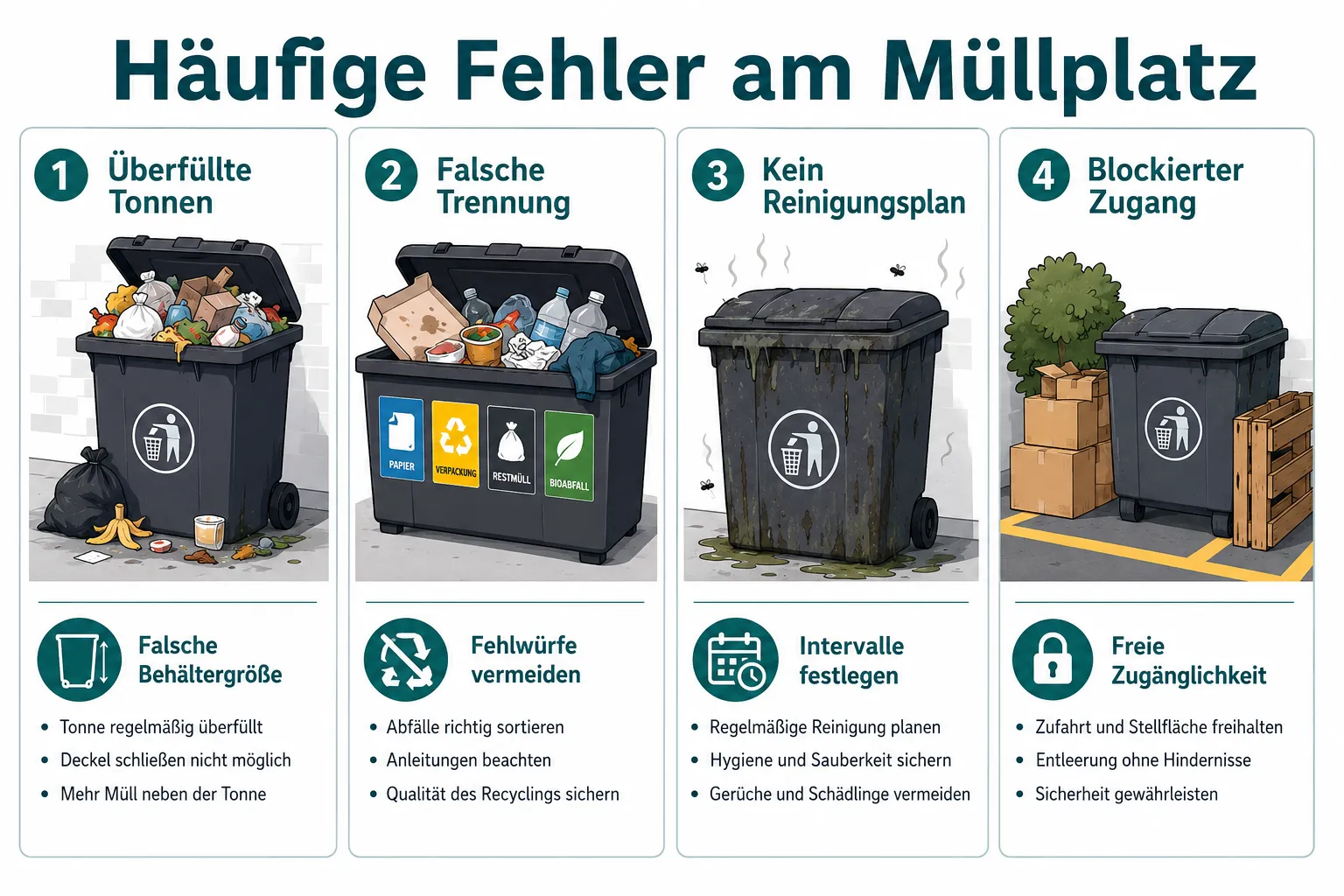 Geruchsbildung bei Mülltonnen verhindern und Hygieneproblemen vorbeugen