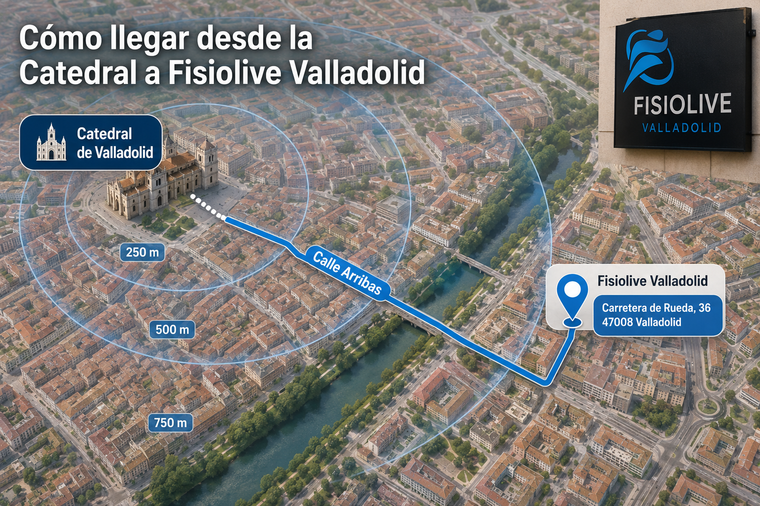 Dónde está exactamente la clínica podológica cerca de la Calle Arribas en Valladolid