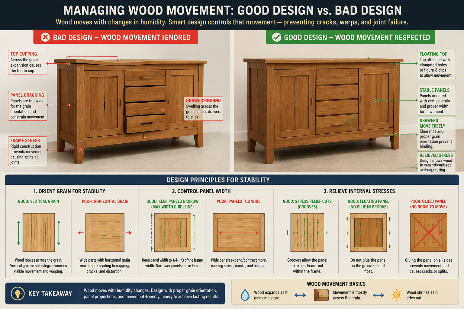 Detailed () image presenting a side-by-side comparison or infographic illustrating good vs. bad design practices for