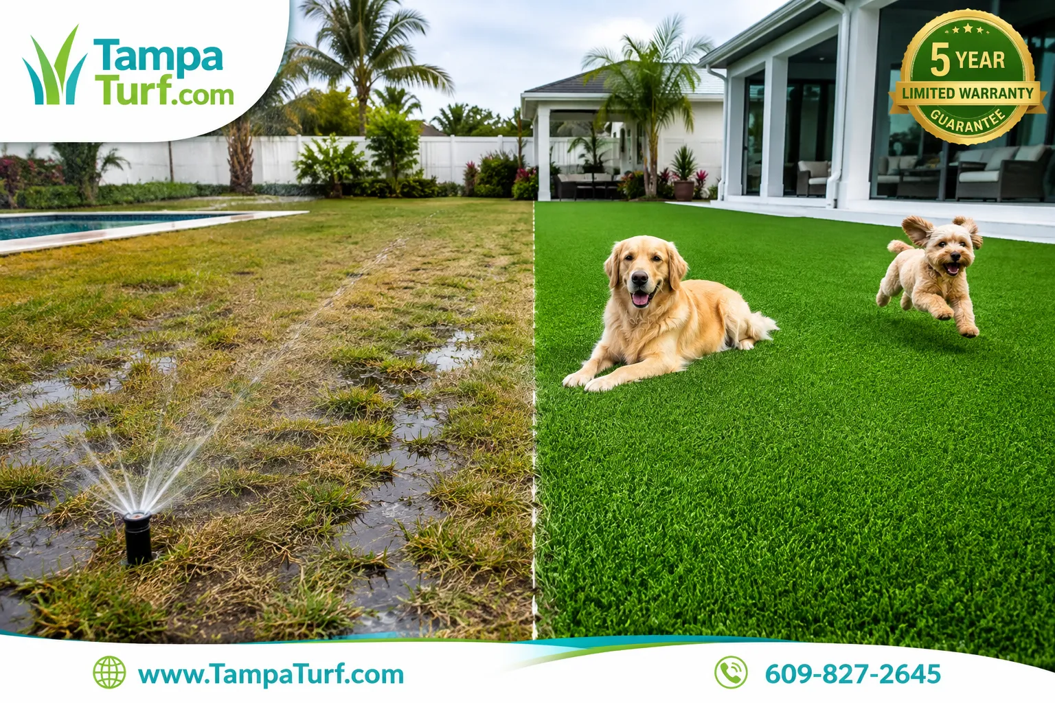 Artificial turf drainage problems and solutions in Tampa