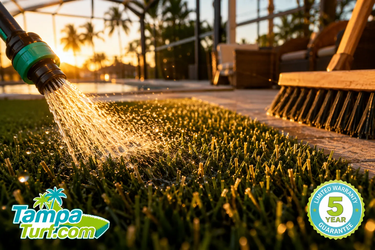 What are artificial turf maintenance tips for the Tampa climate?