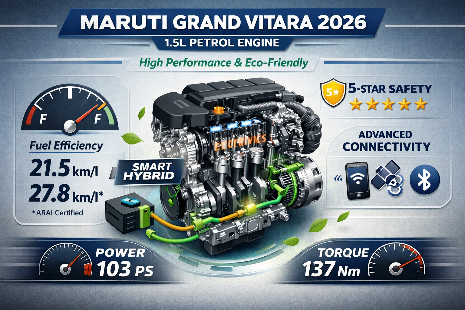 2026 Maruti Grand Vitara Revealed — High-Tech SUV with 1.5L Petrol