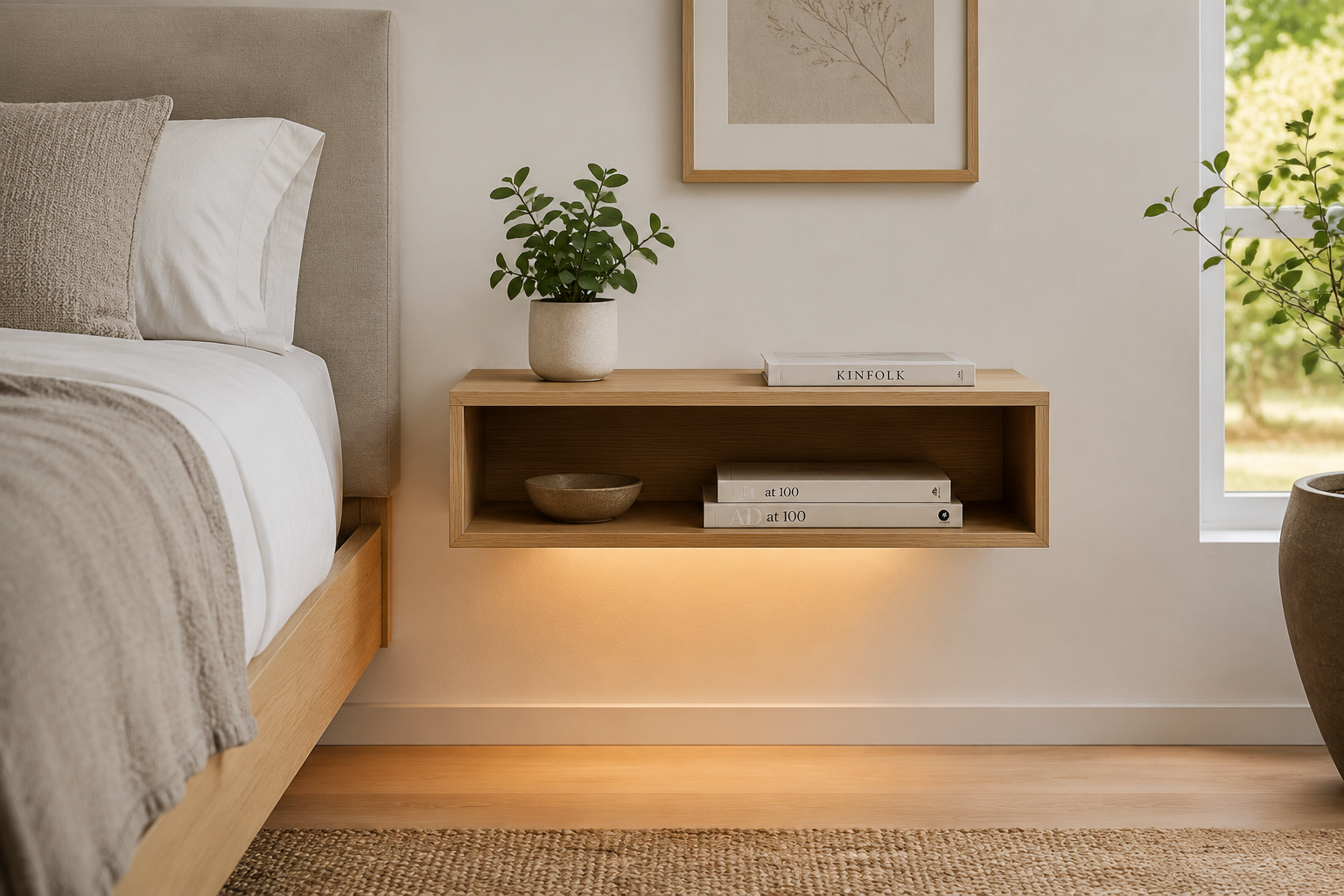 Construction Steps for the Open-Shelf Floating Nightstand