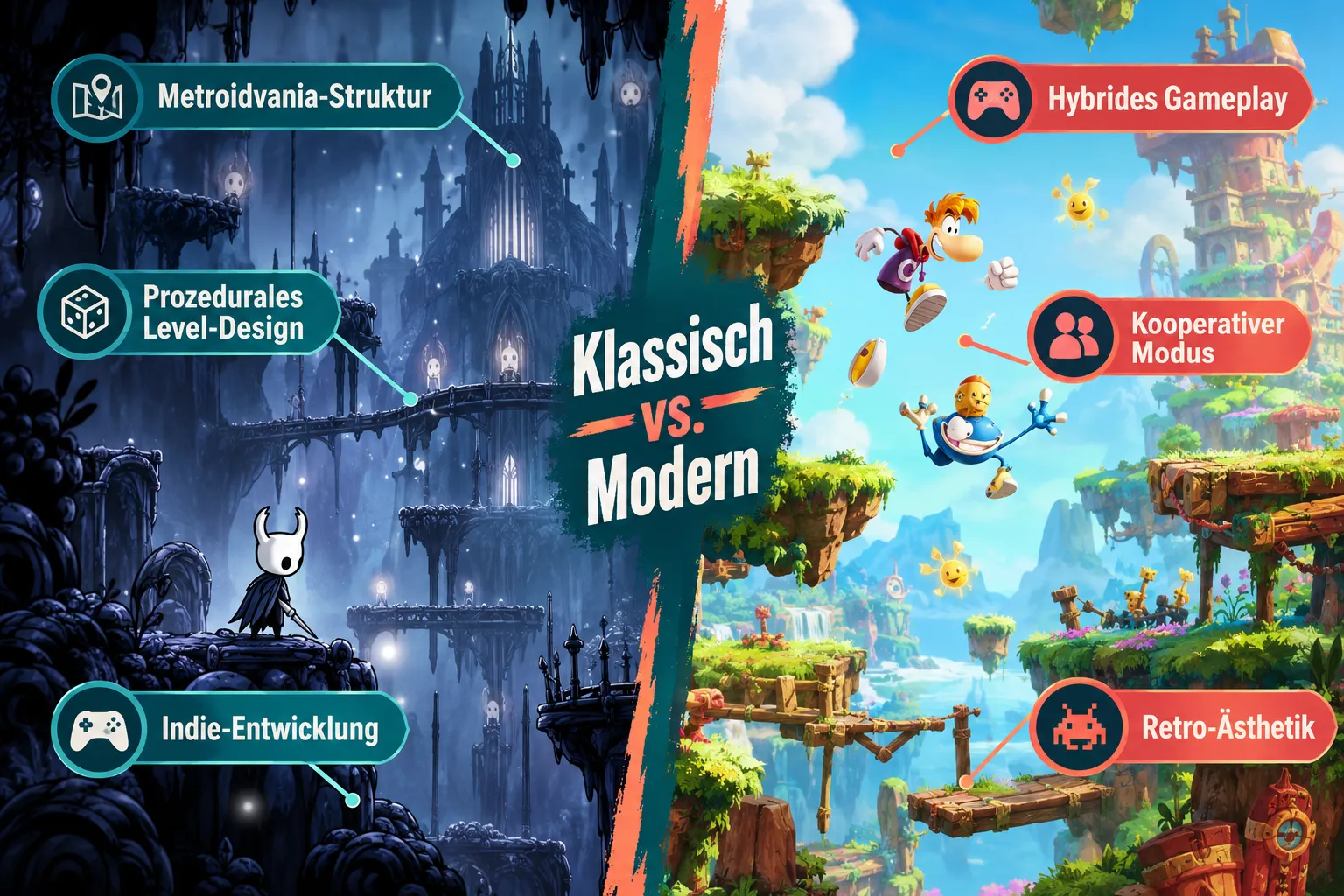 Merkmale eines Metroidvania