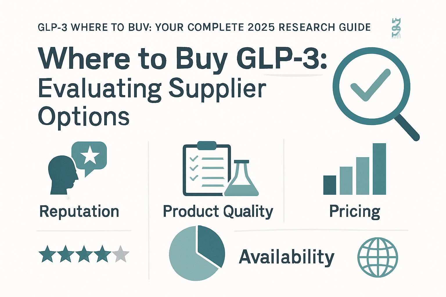 Professional landscape infographic (1536x1024) for article "GLP3 Where to Buy: Your Complete 2025 Research Guide 🧬", section: "Where to Buy