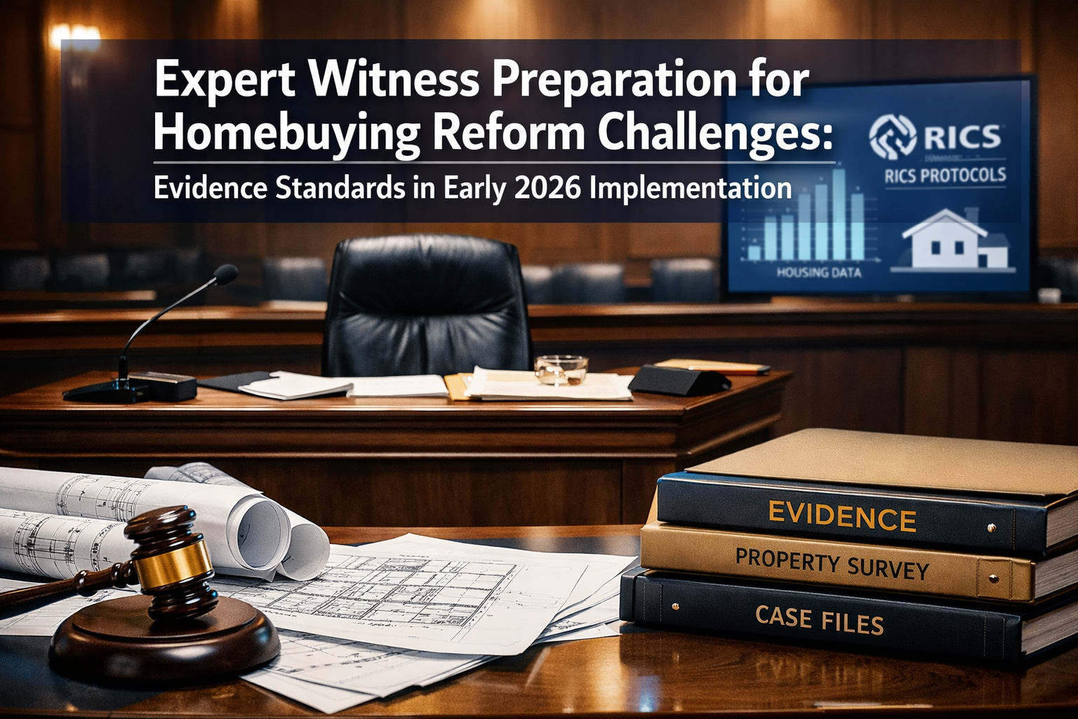 Professional () hero image featuring 'Expert Witness Preparation for Homebuying Reform Challenges: Evidence Standards in
