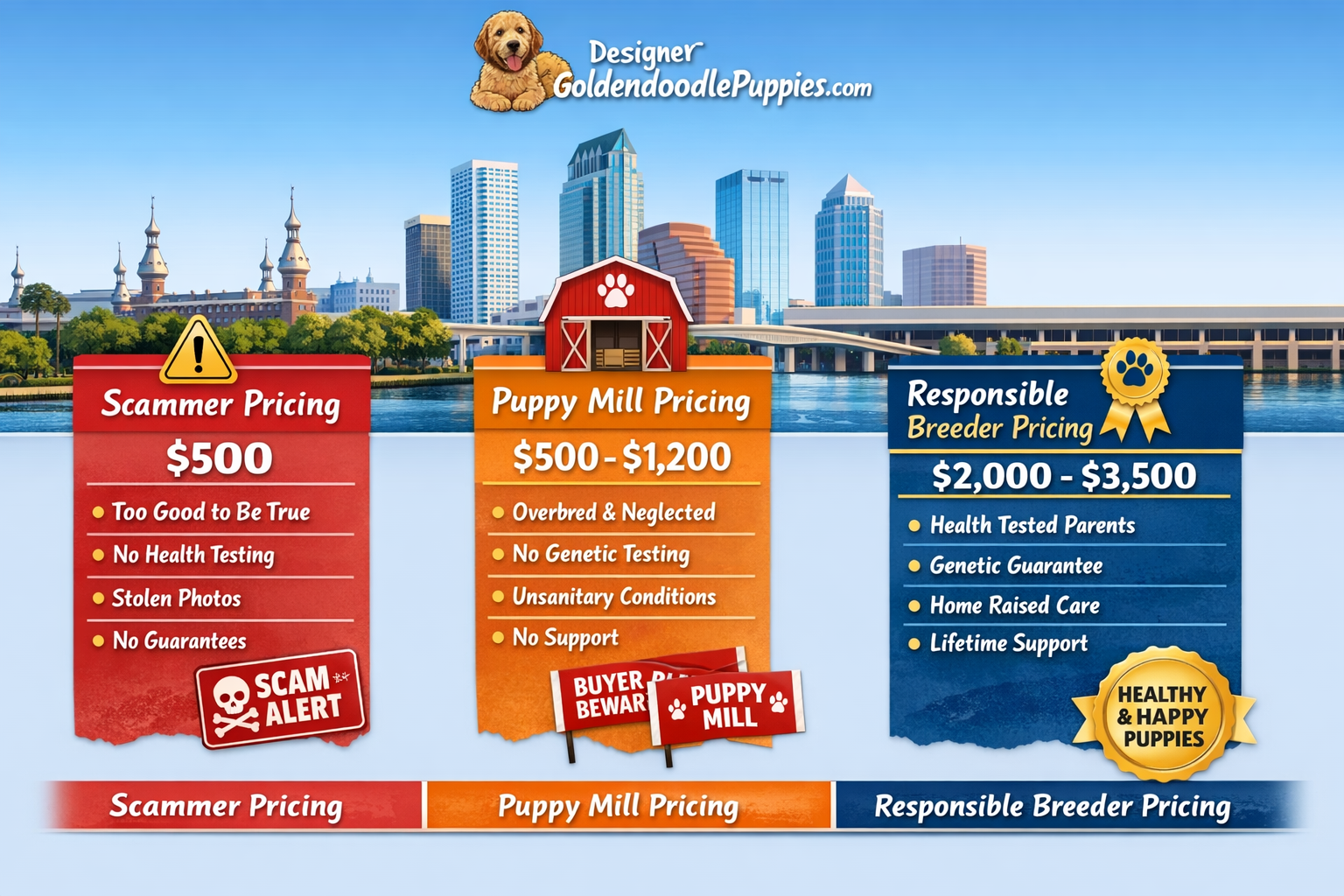 use keyphrases / topics as alt text do not use big paragraphs. Put logo of designergoldendoodlepuppies.com in images as possible where possi