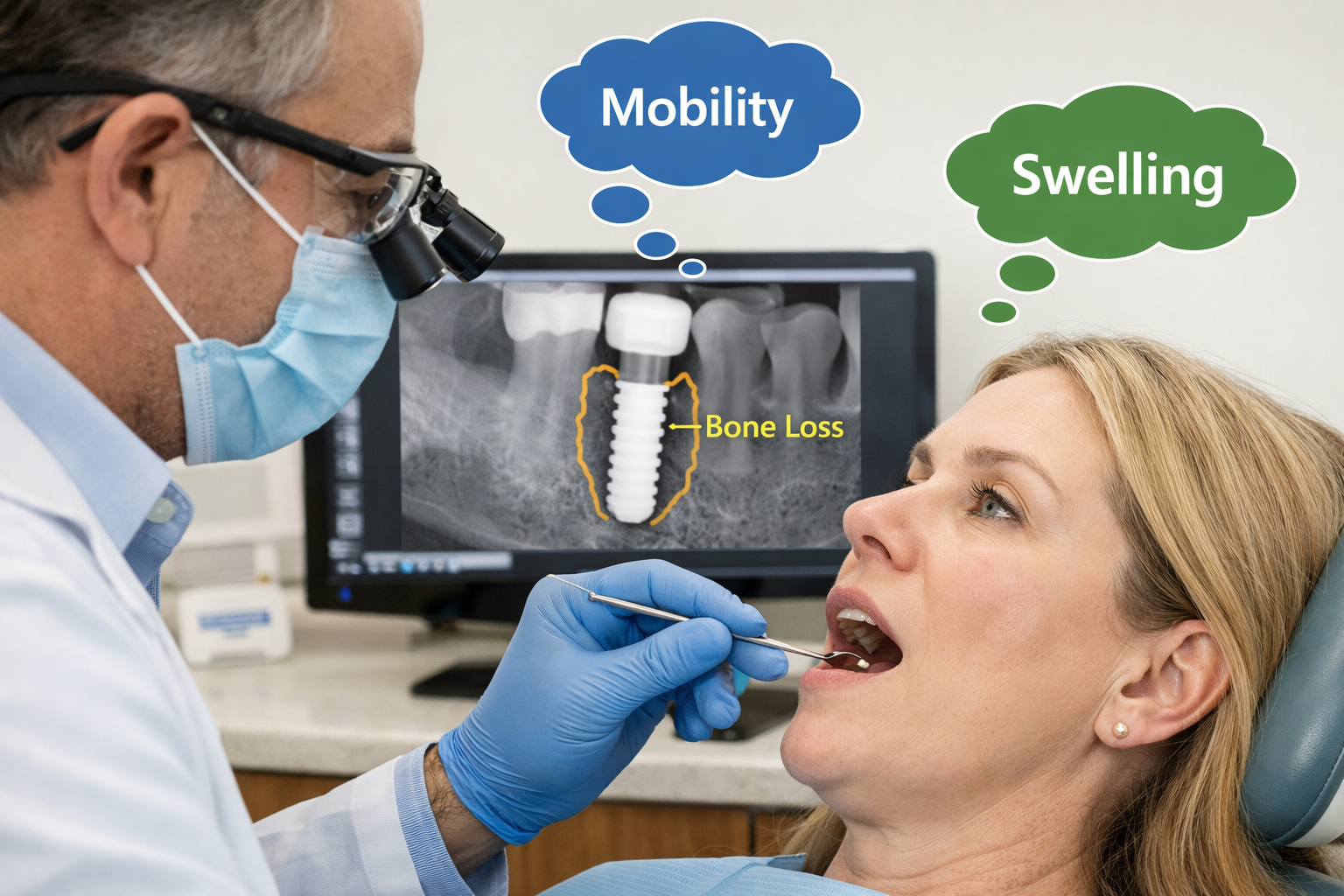 What happens if a dental implant falls out or fails years later