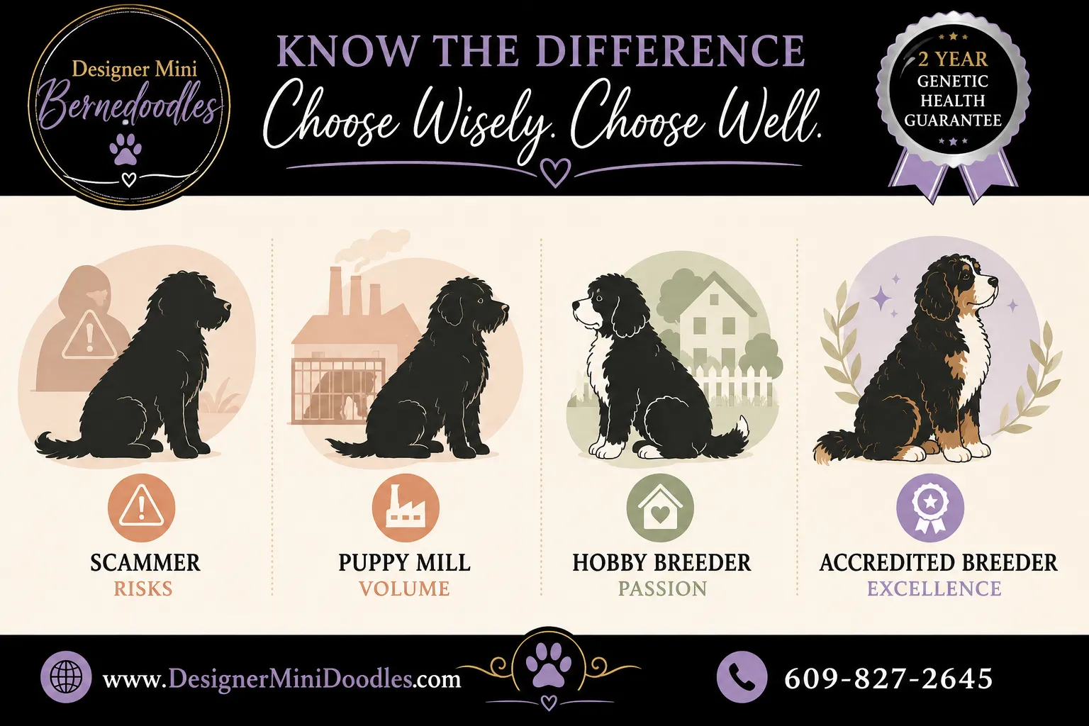 What should I look for in a healthy mini Bernedoodle puppy