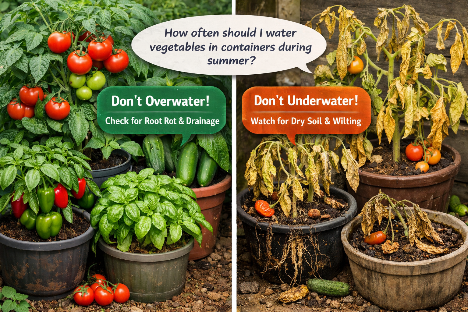 How Often to Water Container Vegetables in Summer