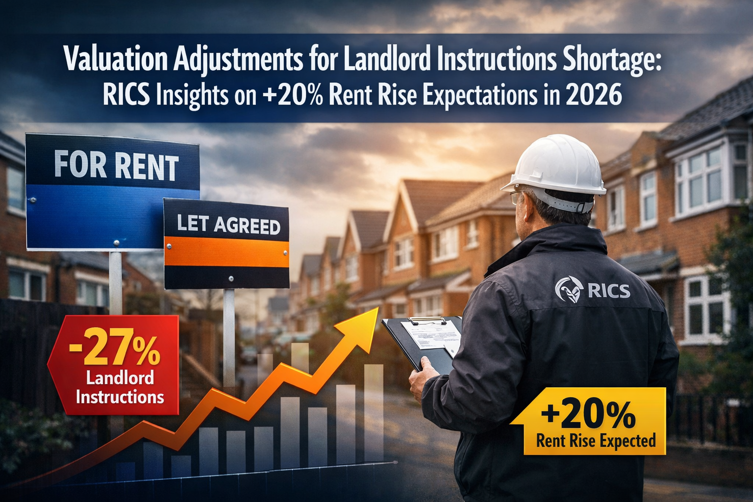 Professional () editorial hero image featuring 'Valuation Adjustments for Landlord Instructions Shortage: RICS Insights on