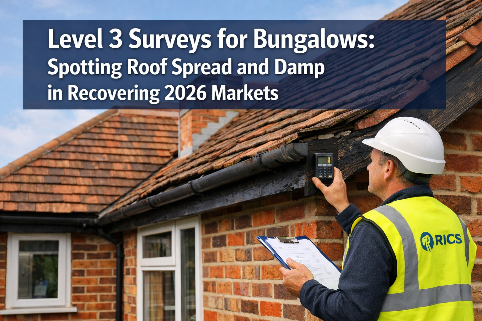 Professional () hero image featuring 'Level 3 Surveys for Bungalows: Spotting Roof Spread and Damp in Recovering 2026