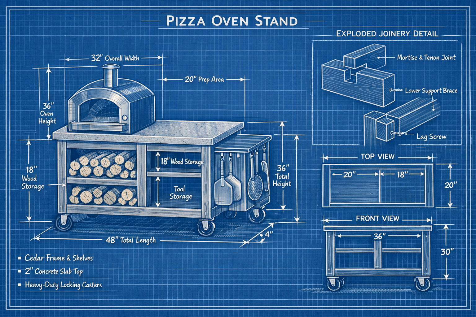 Building a Modern Wood-Fired Pizza Oven Stand