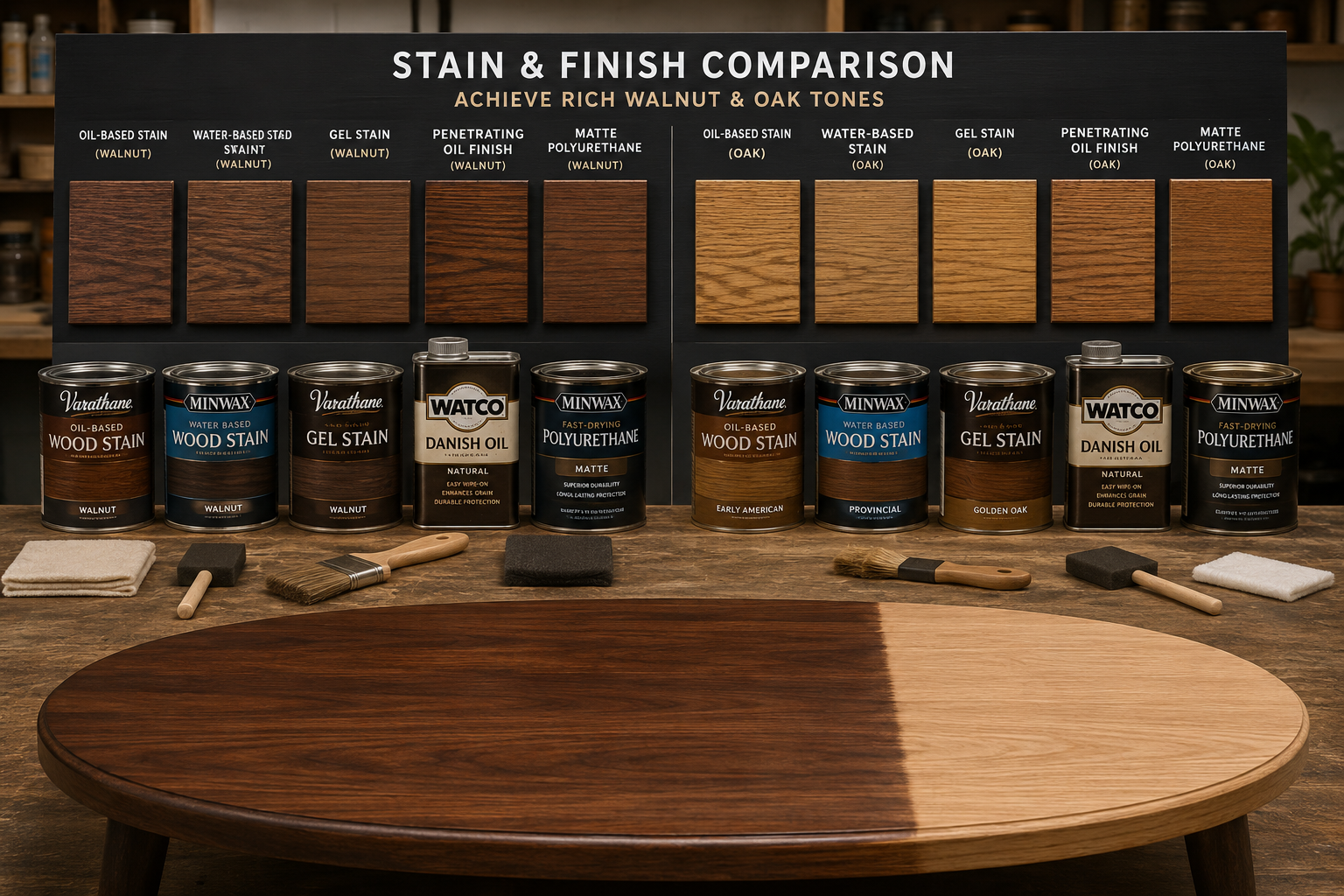 Choosing Stains and Topcoats for Rich Walnut and Oak Tones