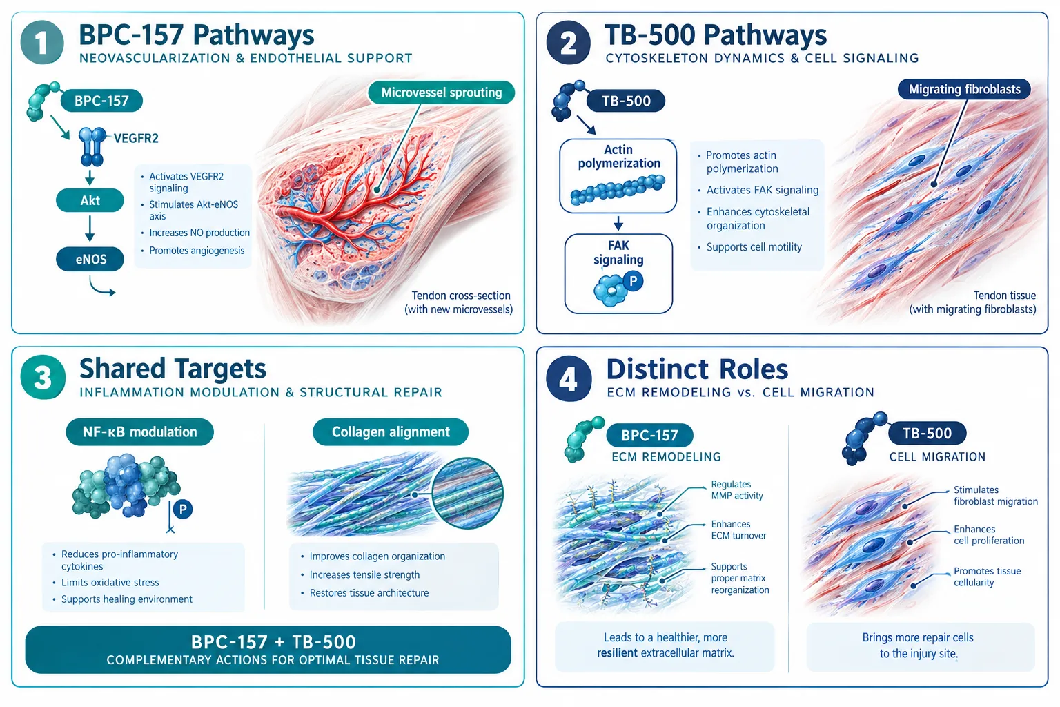 Mechanistic Profiles: How Each Peptide Acts at the Tissue Level