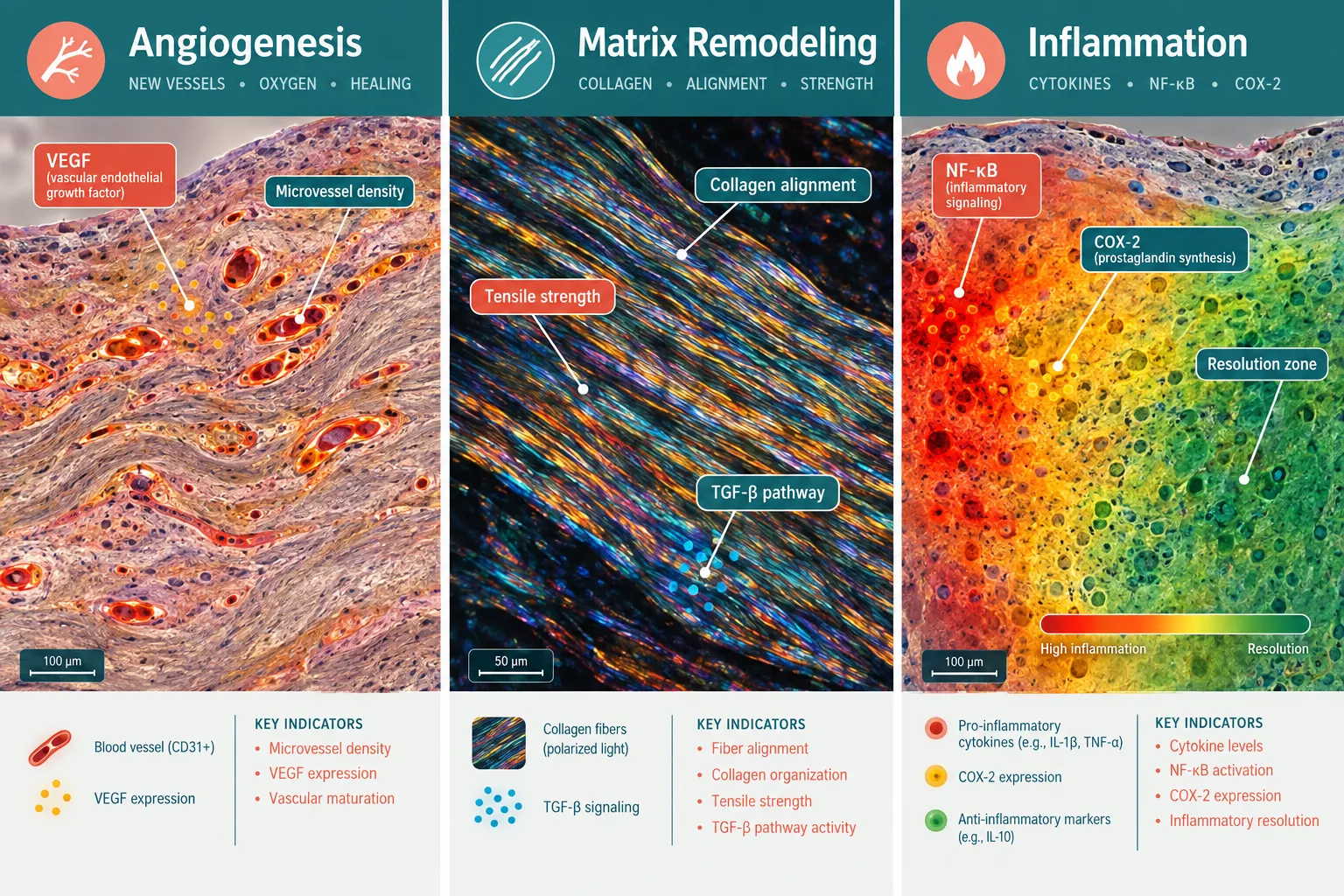 Separating the Three Readouts: Angiogenesis, Matrix Remodeling, and Inflammation