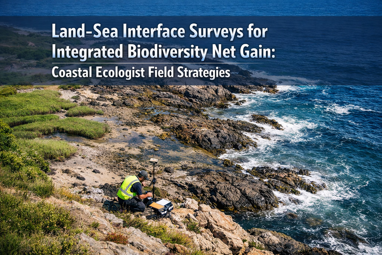 Professional () hero image with 'Land-Sea Interface Surveys for Integrated Biodiversity Net Gain: Coastal Ecologist Field