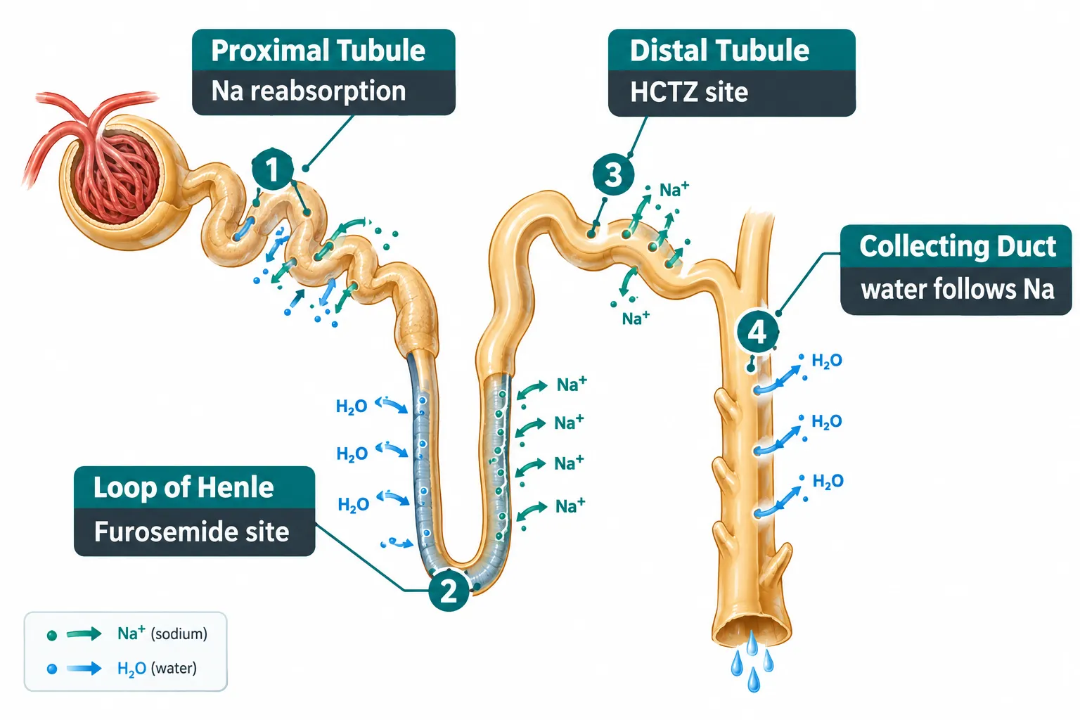Diuretics Defined: Mechanism, Classes, and the HCTZ vs. Furosemide Distinction