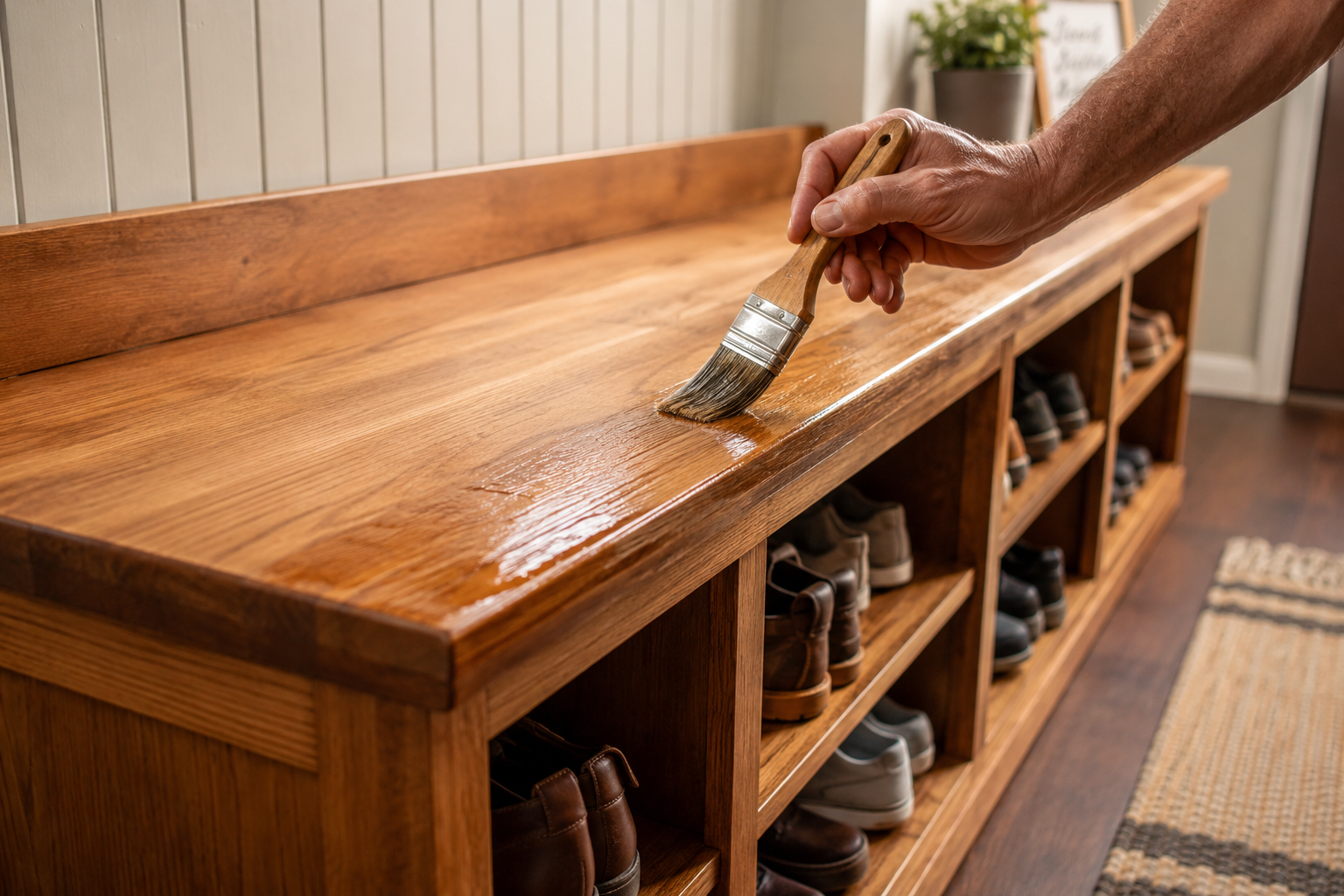 Finishing Your Entryway Bench for Style and Durability