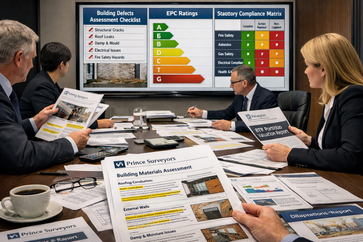 () conceptual image showing risk assessment and due diligence framework for BTR portfolio valuation, background displays
