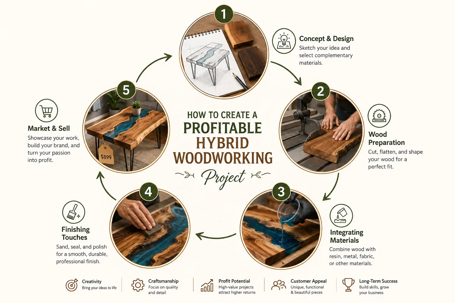 Woodworking Ideas for Crafters: Blending Wood with Mixed Media