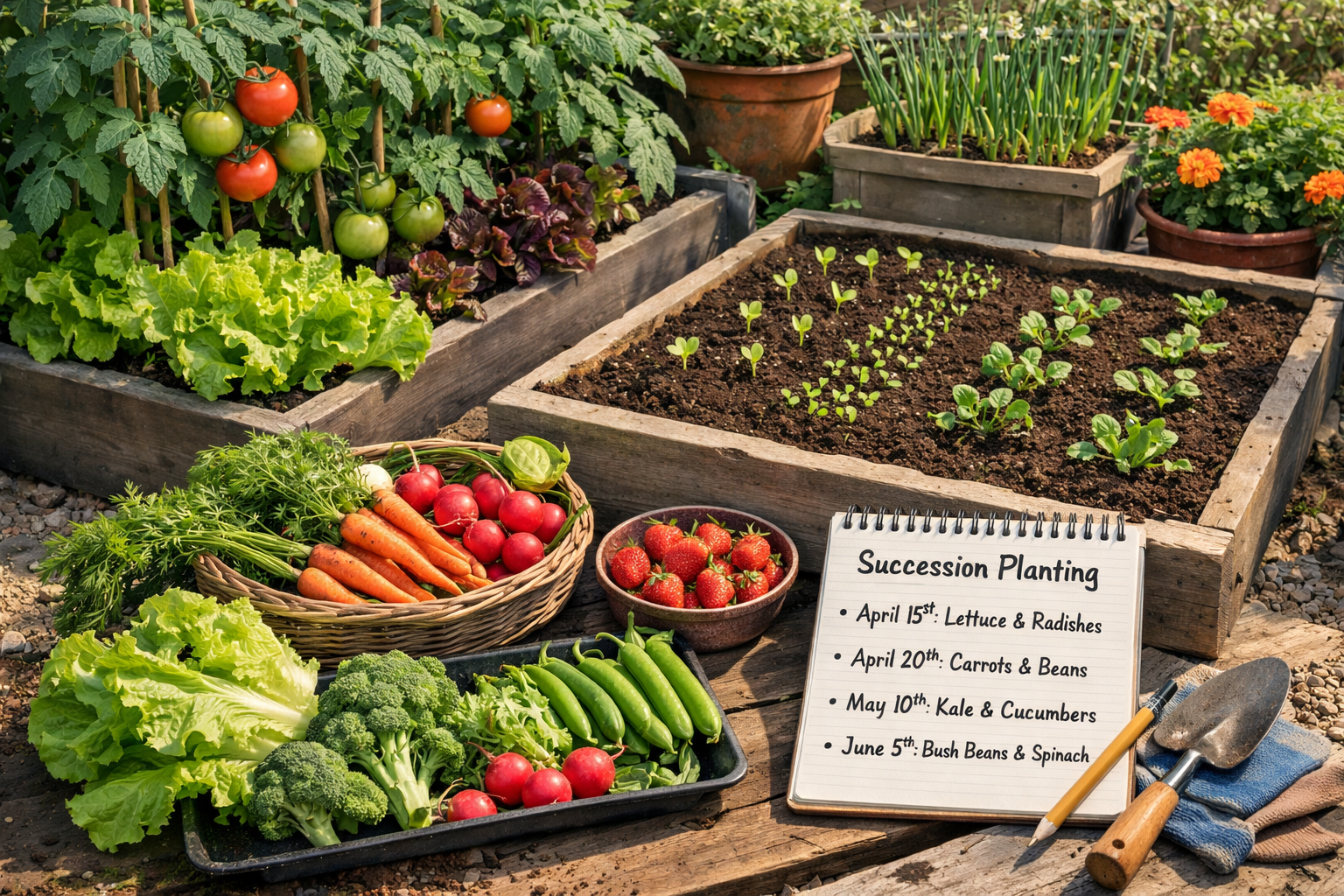 What is a succession planting schedule for beginners (what and when)?