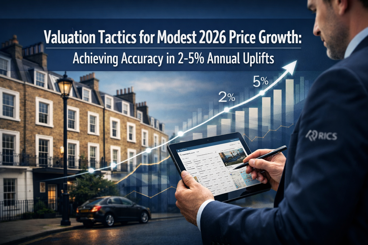 Professional () hero image featuring 'Valuation Tactics for Modest 2026 Price Growth: Achieving Accuracy in 2-5% Annual