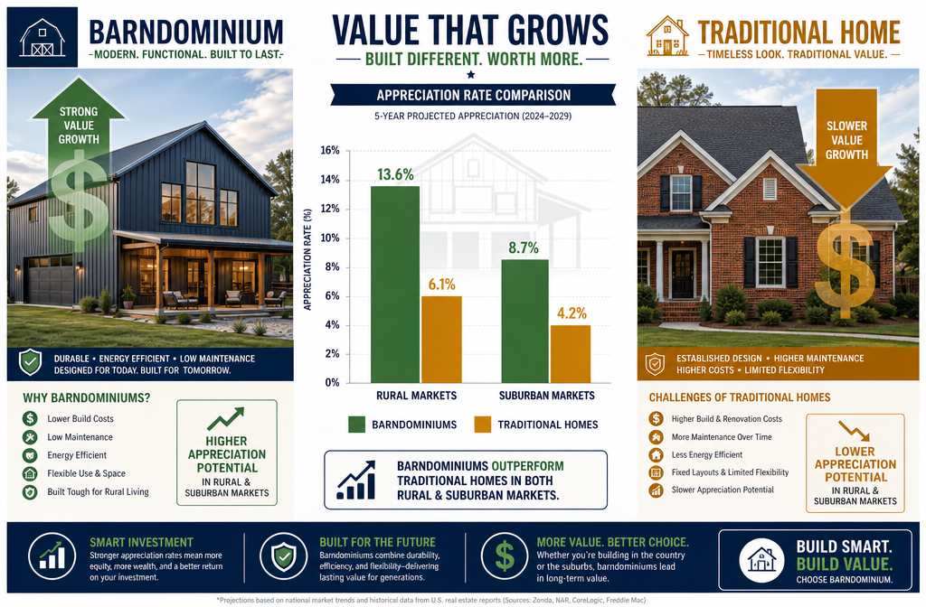 How Much Do Barndominiums Depreciate Compared to Traditional Homes?