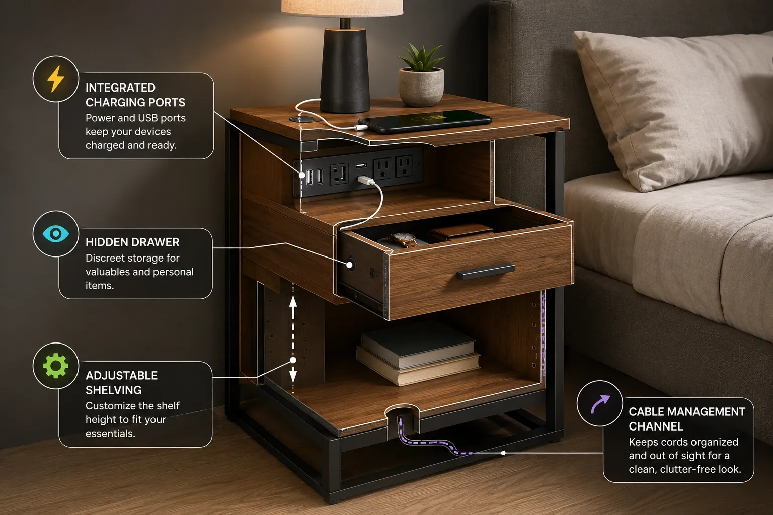 7. Drum or Pedestal Nightstands