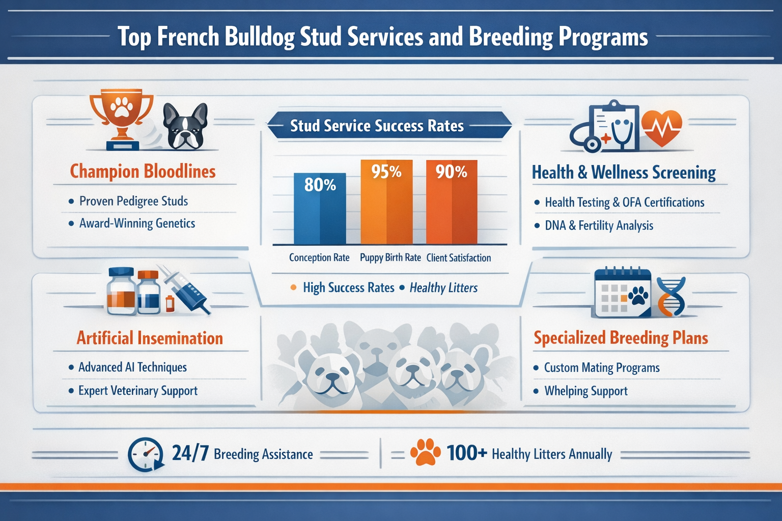 Professional infographic for article "Premier French Bulldog Studs Florida: Your Complete Guide to Elite Breeding Services in 2026", section