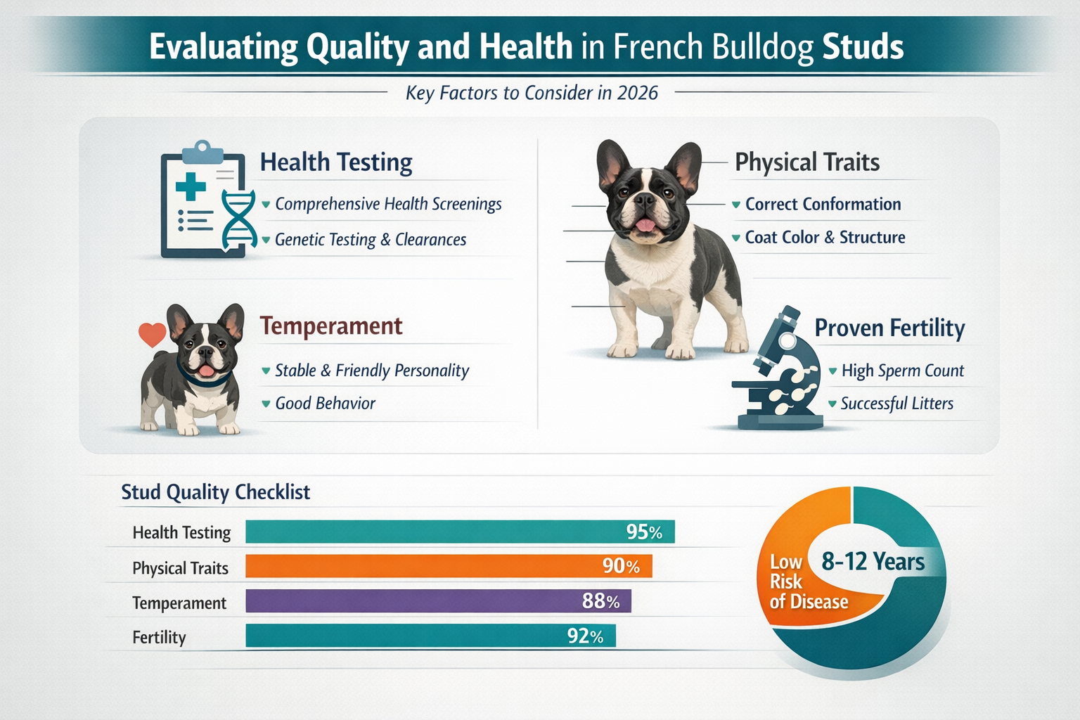 Professional infographic for article "Premier French Bulldog Studs Florida: Your Complete Guide to Elite Breeding Services in 2026", section