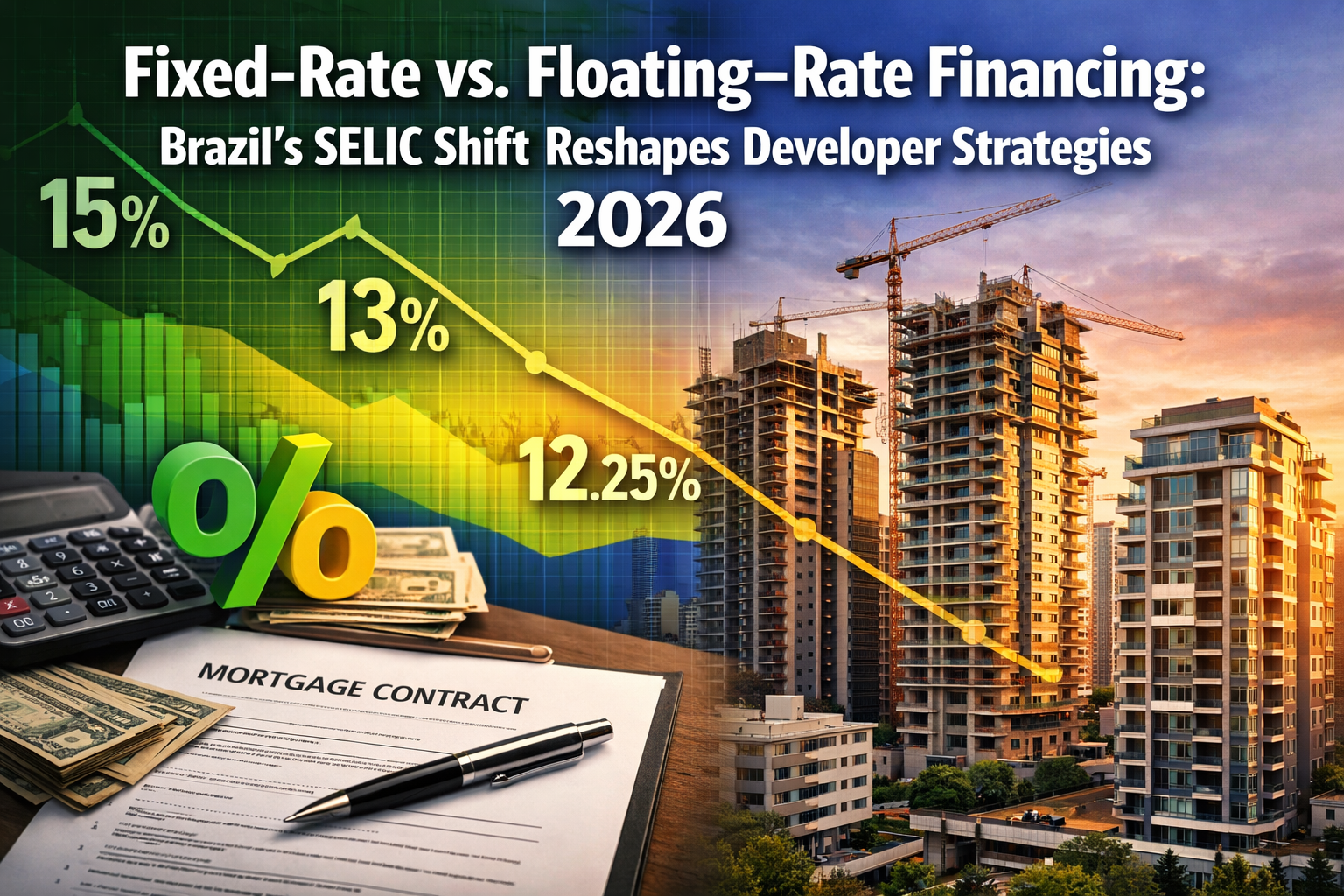Professional () hero image with : 'Fixed-Rate vs. Floating-Rate Financing: Brazil's SELIC Shift Reshapes Developer