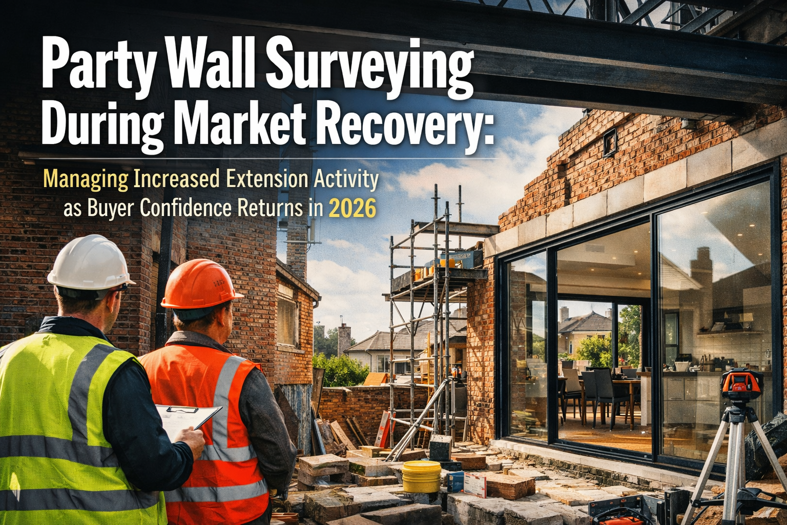 Professional landscape hero image () with : "Party Wall Surveying During Market Recovery: Managing Increased Extension