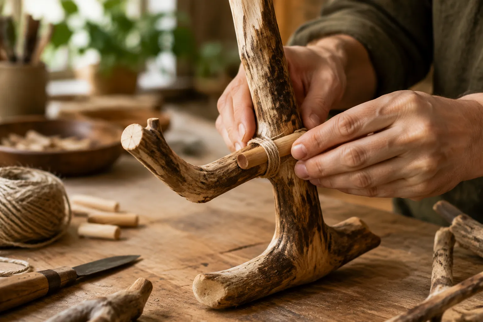 Beginner-Friendly Projects with Found Branches, Roots, and Natural Forms