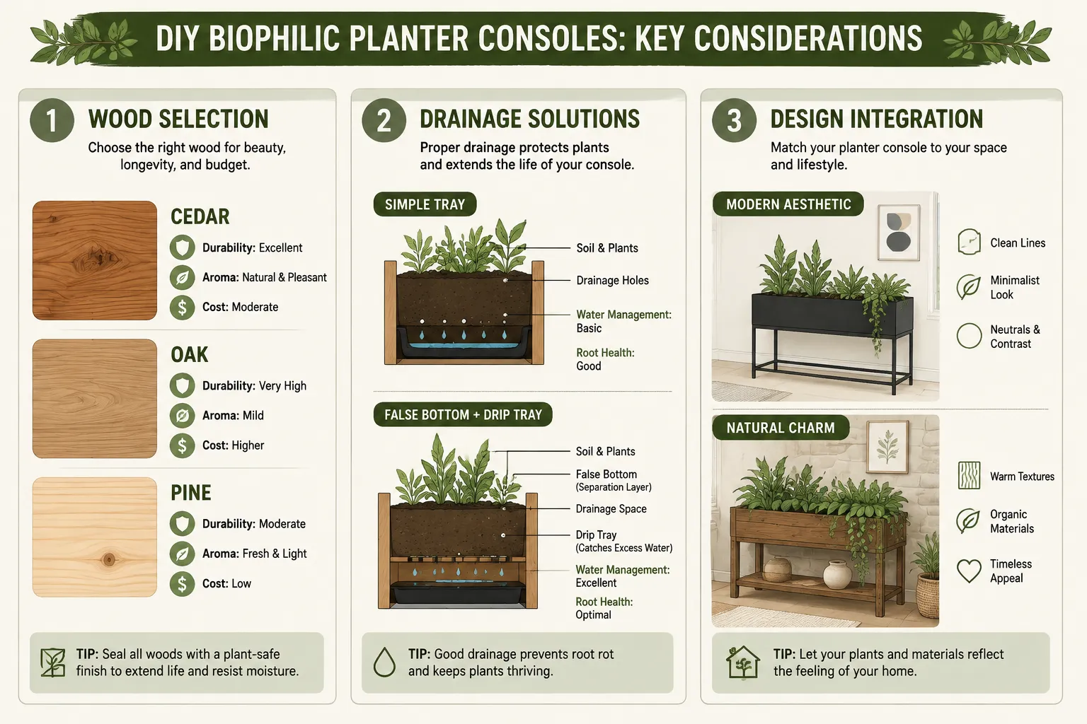 Designing Your DIY Biophilic Planter Consoles