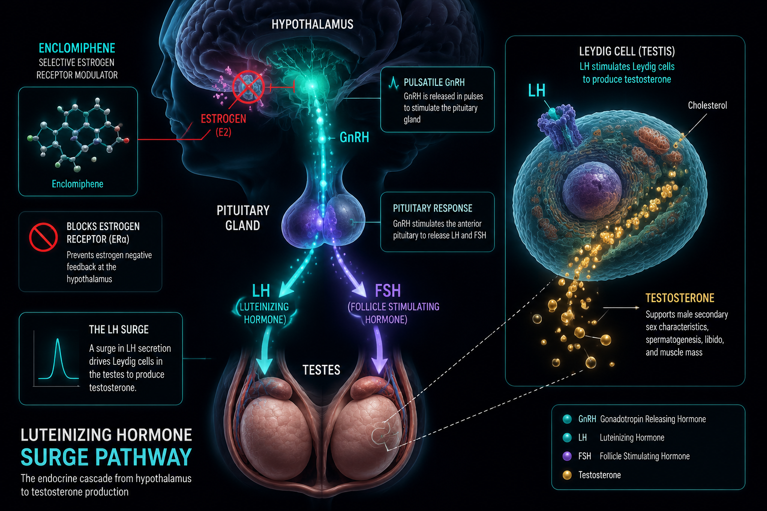 Enclomiphene in Male Endocrine Research: Mechanism vs Clomiphene and Overlaps With Luteinizing Phase Physiology