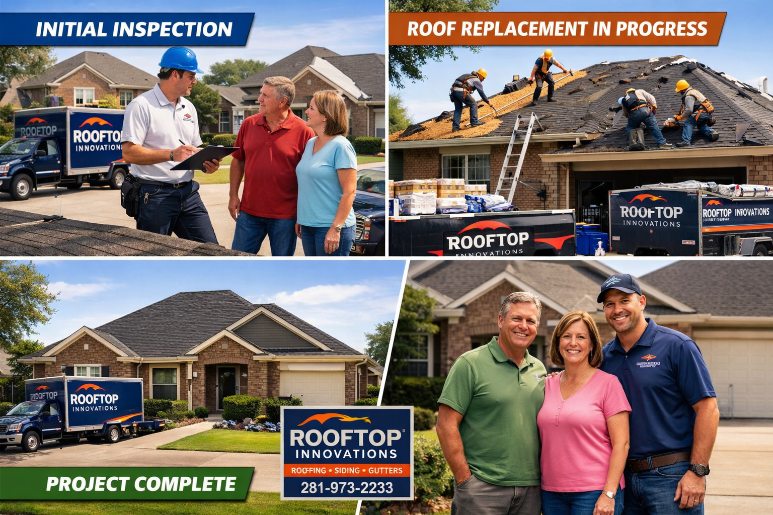 Landscape image (1536x1024) showing professional roofing contractors from Rooftop Innovations working on residential roof replacement in Kat