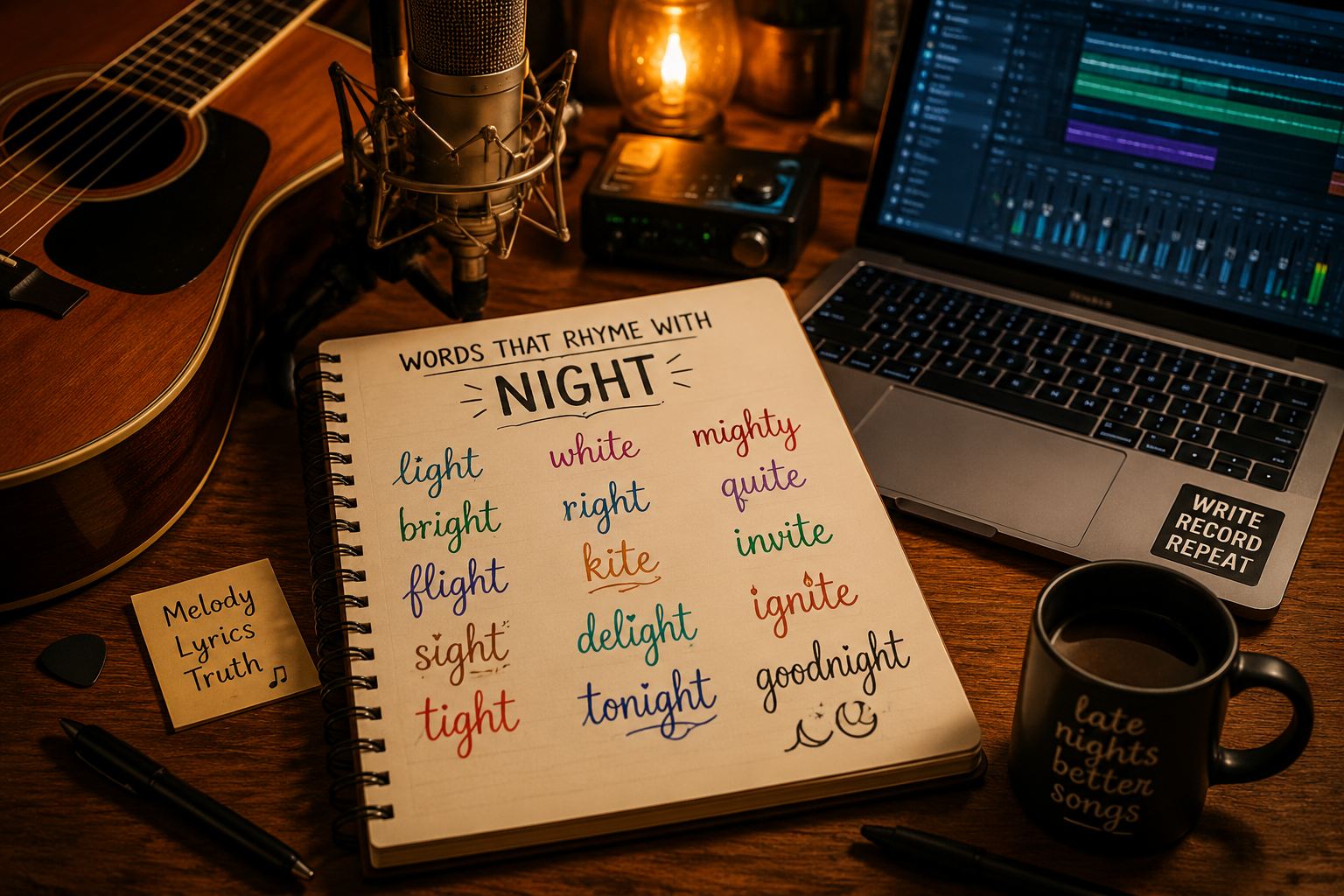 What Are Some Easy Words That Rhyme With Night?
