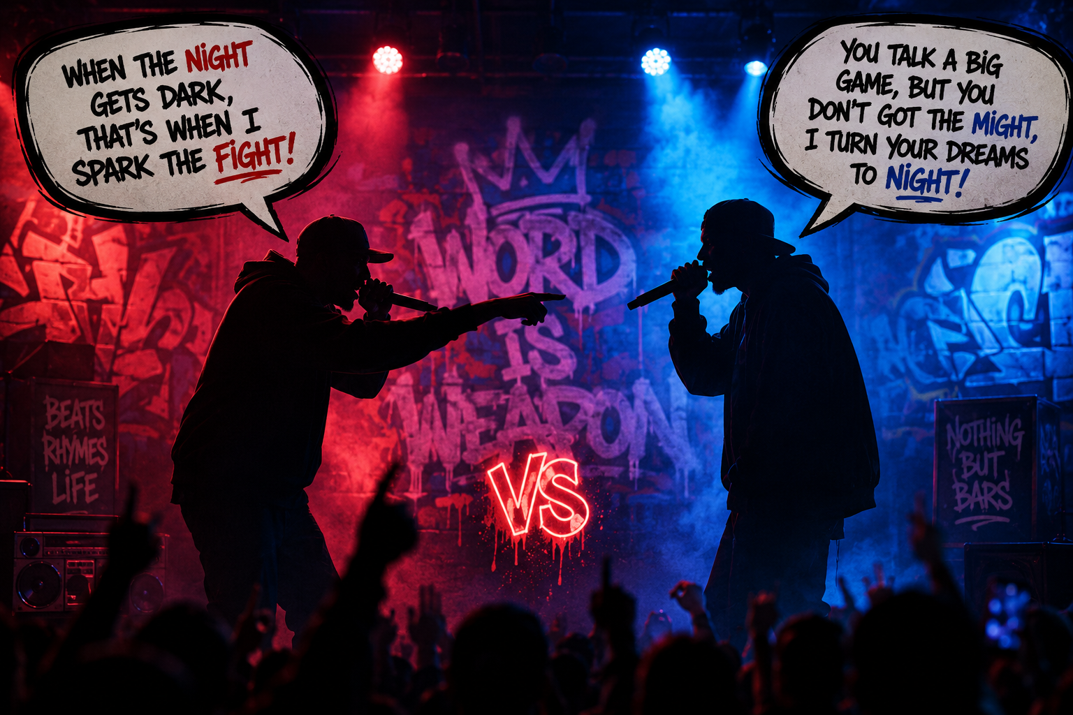 What are Some Good Words That Rhyme with 'Night' for a Rap Song?