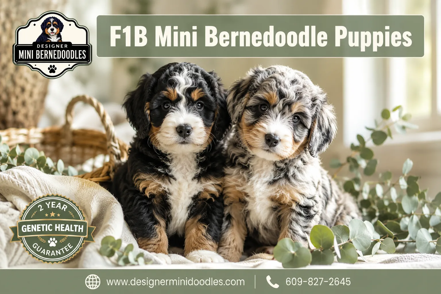 F1B Mini Bernedoodle Puppies