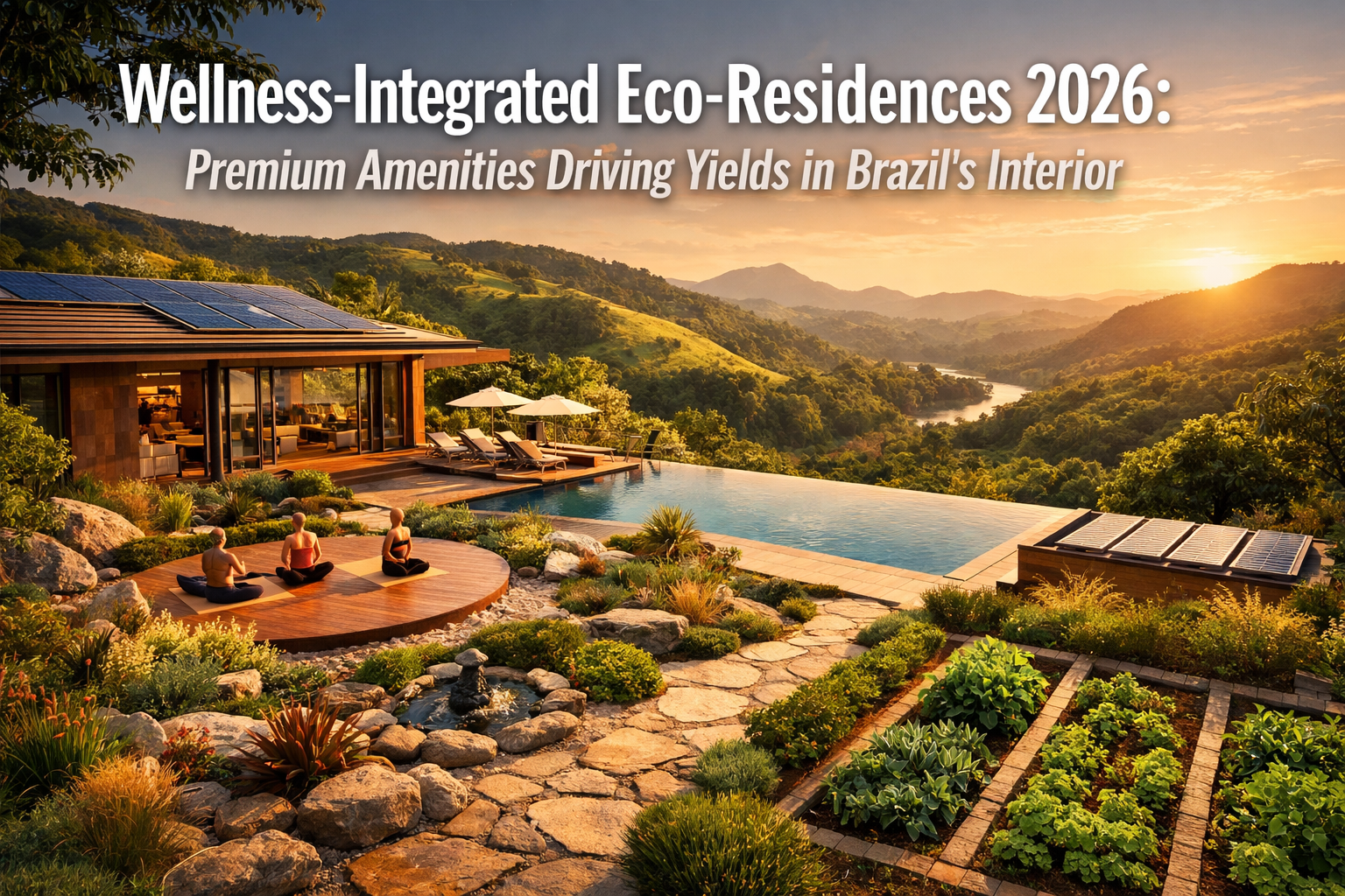 Professional () hero image featuring 'Wellness-Integrated Eco-Residences 2026: Premium Amenities Driving Yields in Brazil's