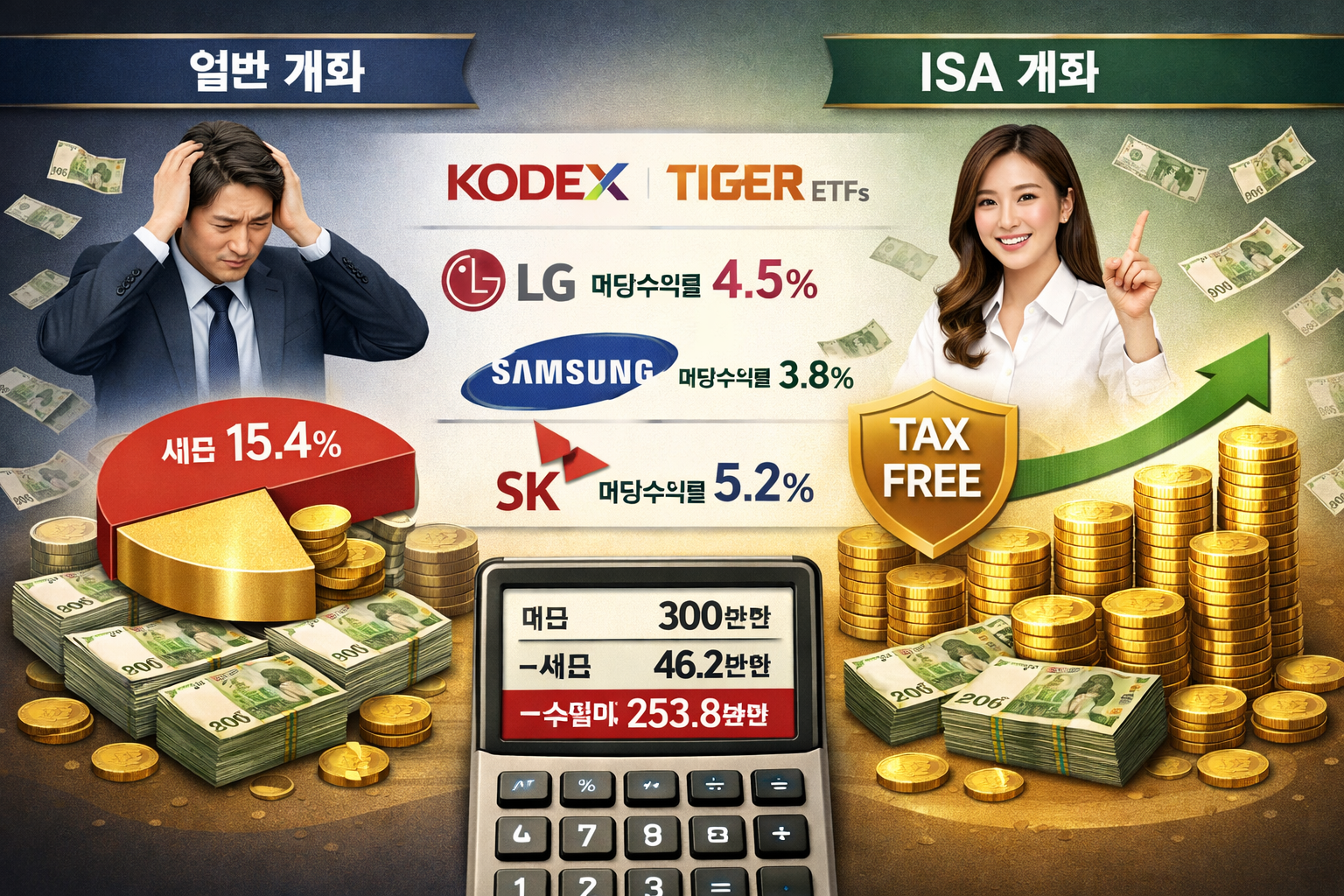 인물은 한국인 이미지 Detailed financial illustration demonstrating dividend tax savings t