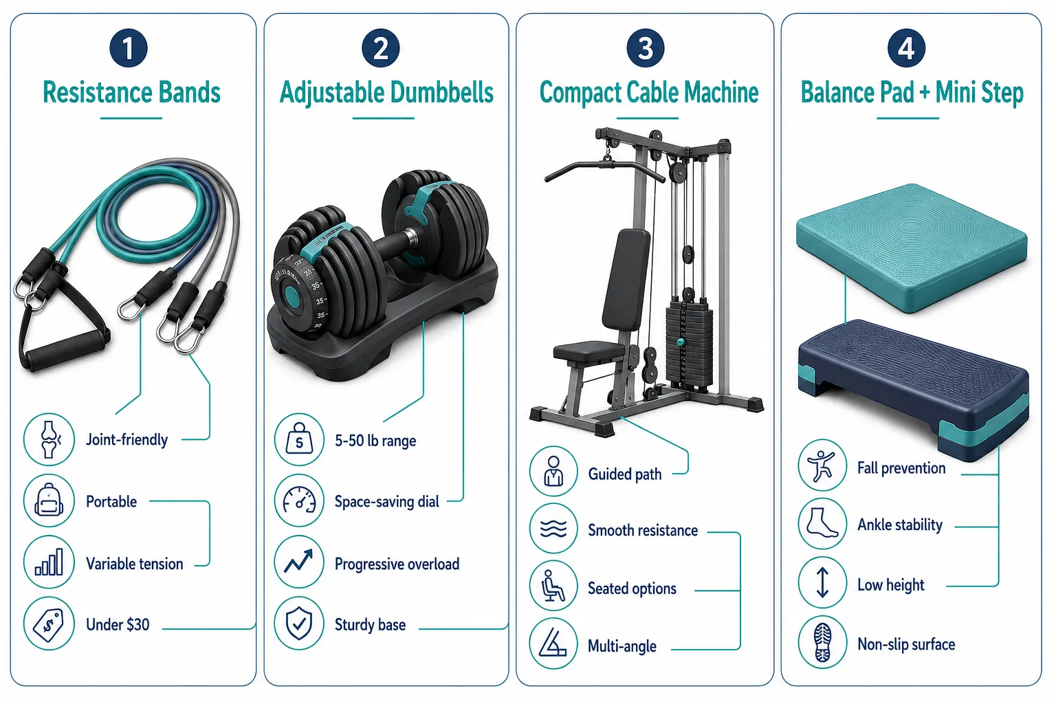 What home exercise equipment is best for seniors building strength