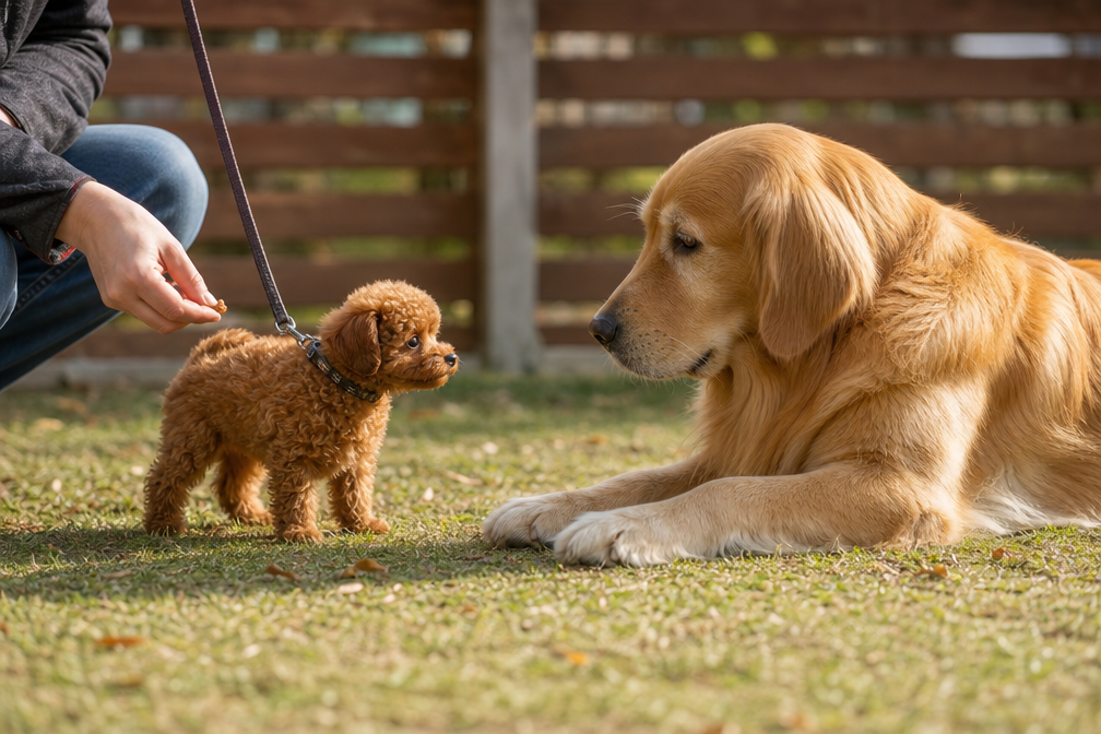 How to Socialize Toy Poodle Puppies Safely Around Larger Dogs